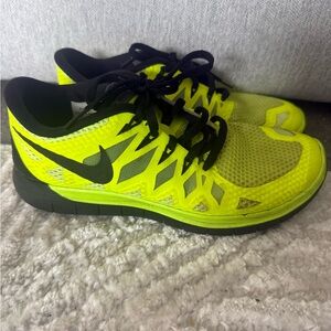 Nike Bright Yellow and Black Running Shoes